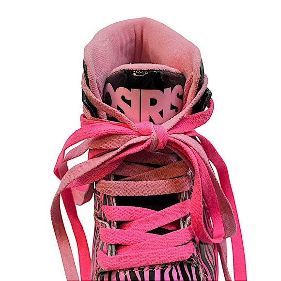 Osiris MidTown Girls Pink/Black Zebra Sneaker Shoes Size 6M - Picture 7 of 12